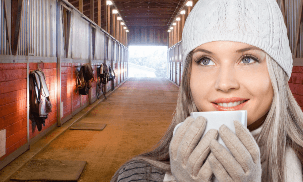 Woman At Stables In The Winter